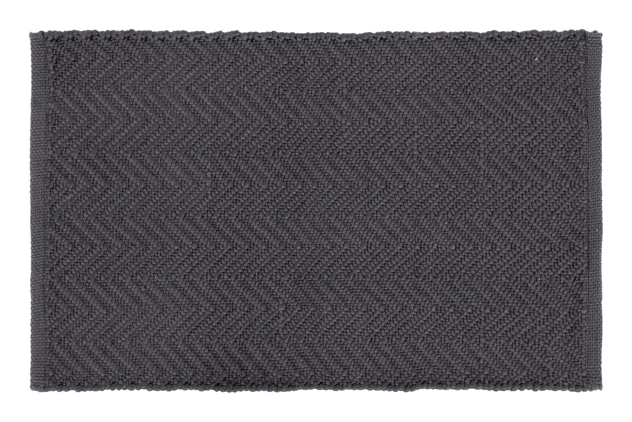 37177 PET rug herringbone dark grey 80x50cm